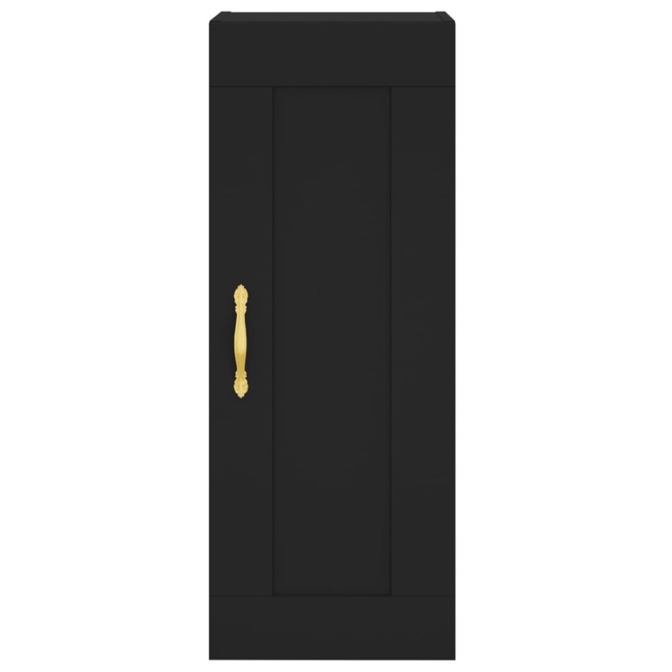 Aparador de madera contrachapada negro 34,5x34x180