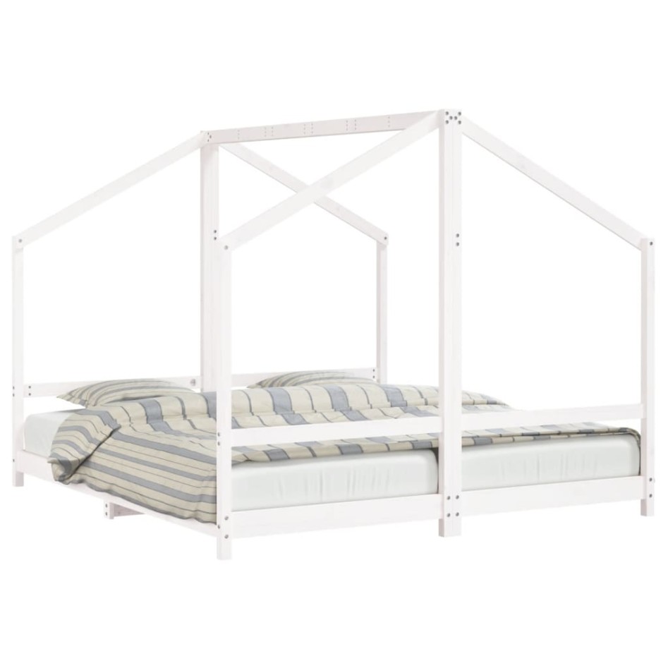Estructura de cama para niños madera pino blanco 2x(90x200)