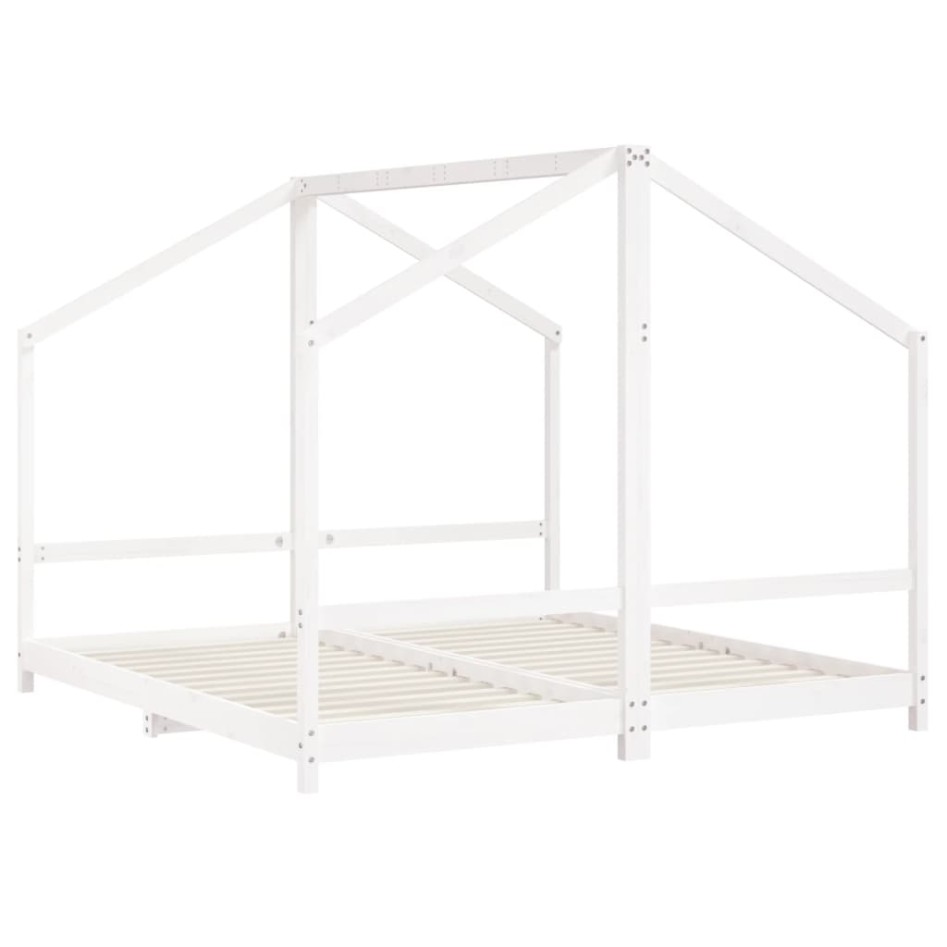 Estructura de cama para niños madera pino blanco 2x(90x190)