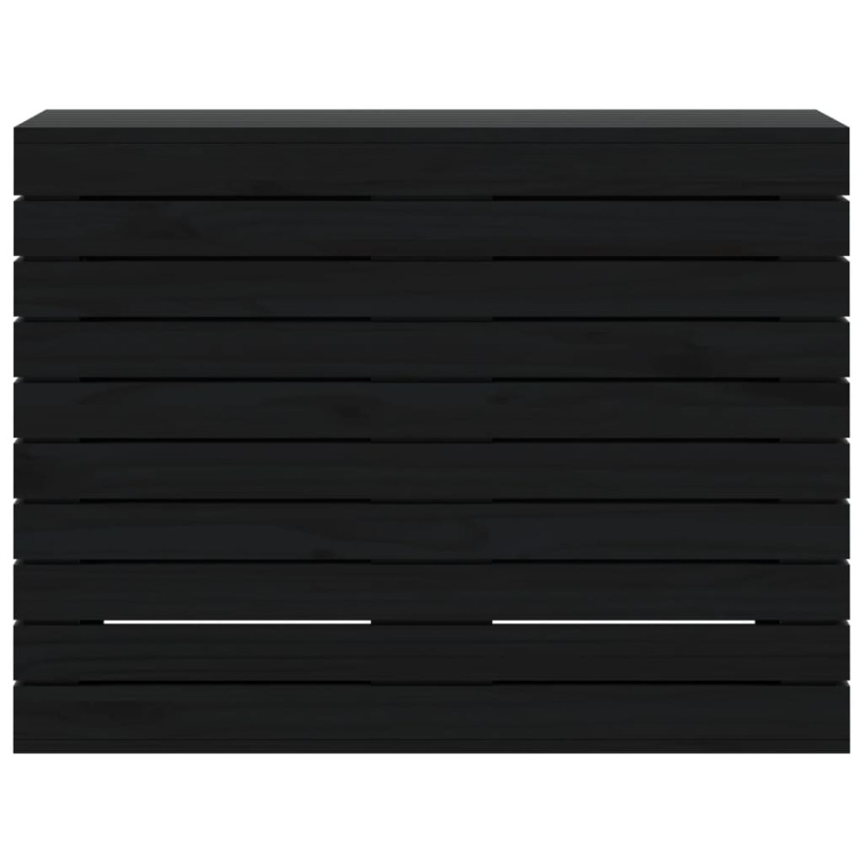 Cesto para la ropa sucia madera maciza pino negro 88,5x44x66