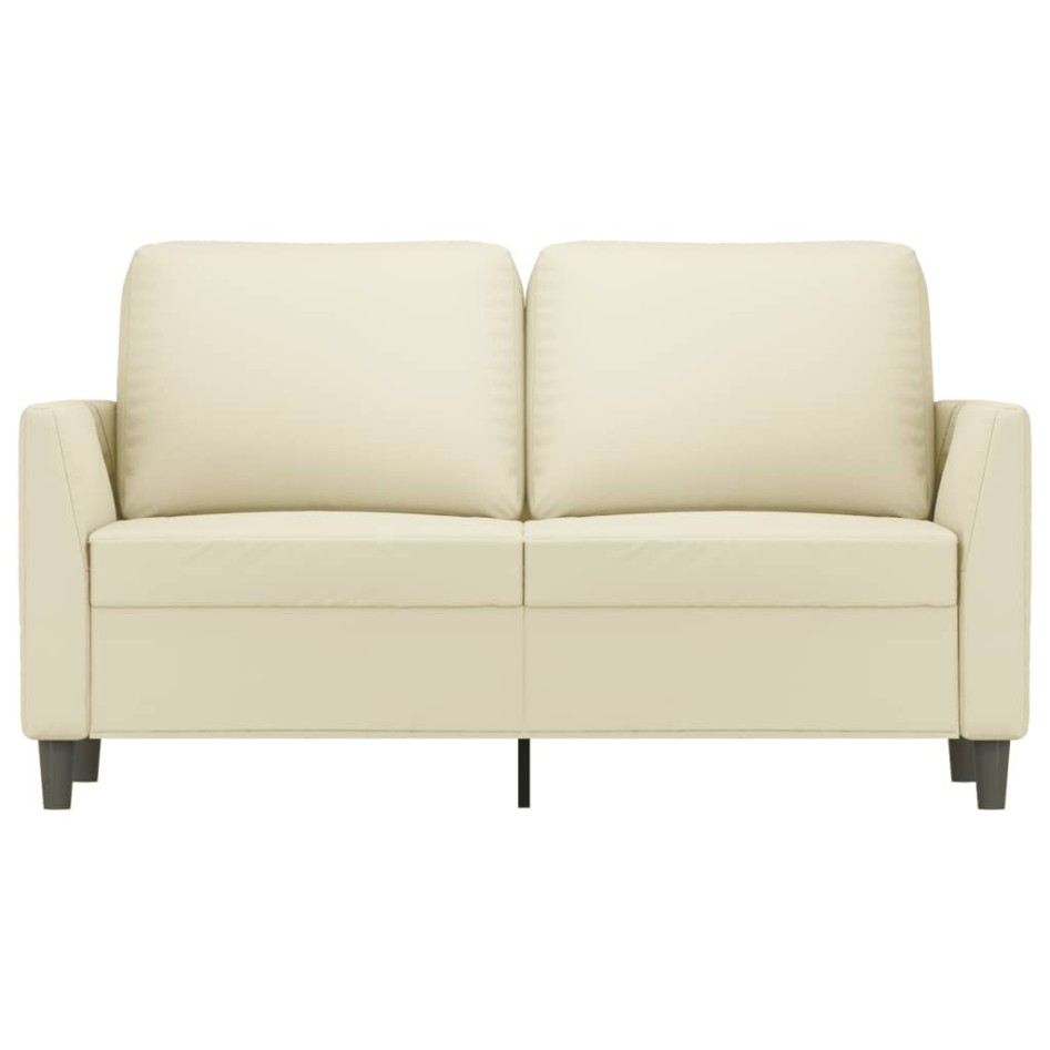 Sofá de 2 plazas de cuero sintético color crema 120