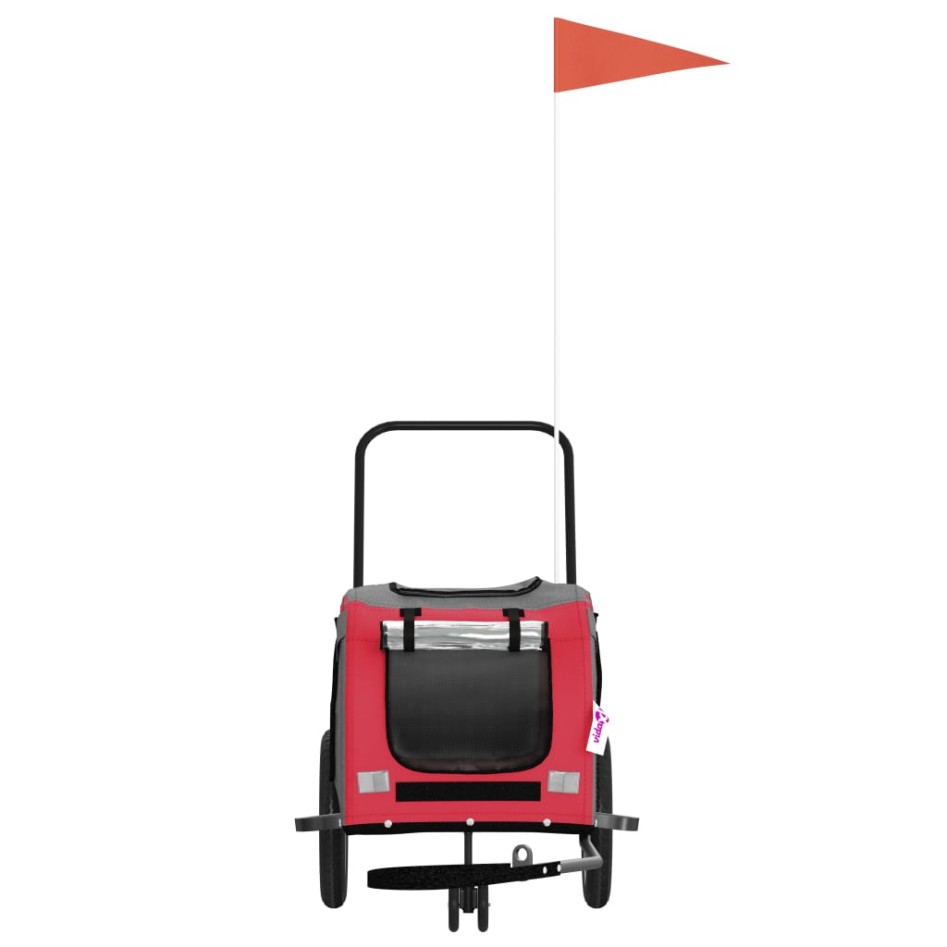 Remolque de bicicleta mascotas hierro tela Oxford rojo