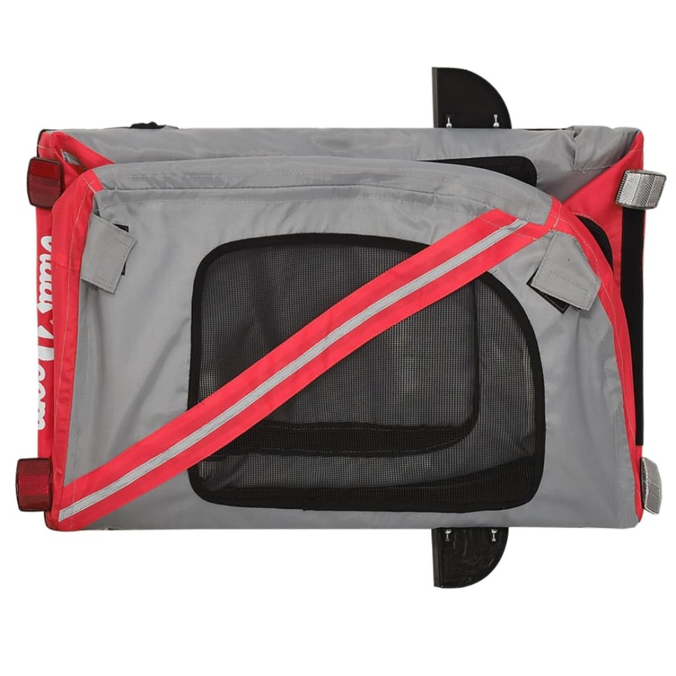 Remolque de bicicleta mascotas hierro tela Oxford rojo