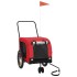 Remolque de bicicleta mascotas hierro tela Oxford rojo
