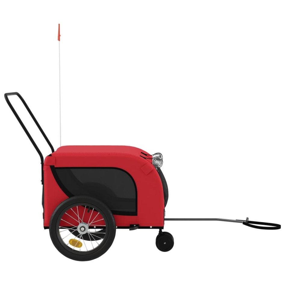 Remolque de bicicleta mascotas hierro tela Oxford rojo
