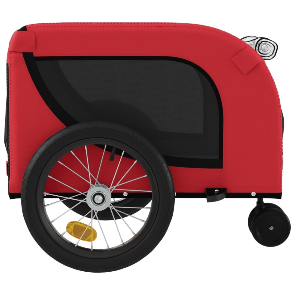Remolque de bicicleta mascotas hierro tela Oxford rojo