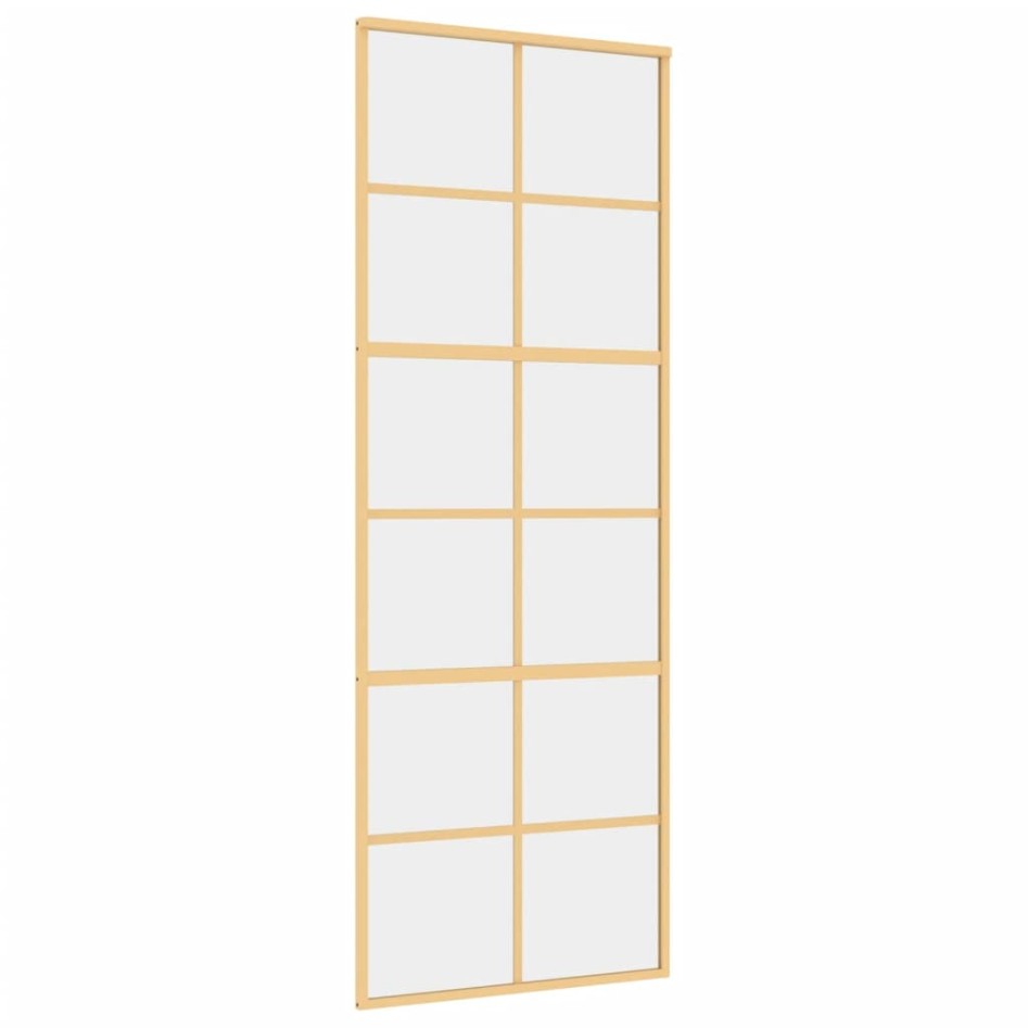 Puerta corredera dorada de vidrio ESG transparente y