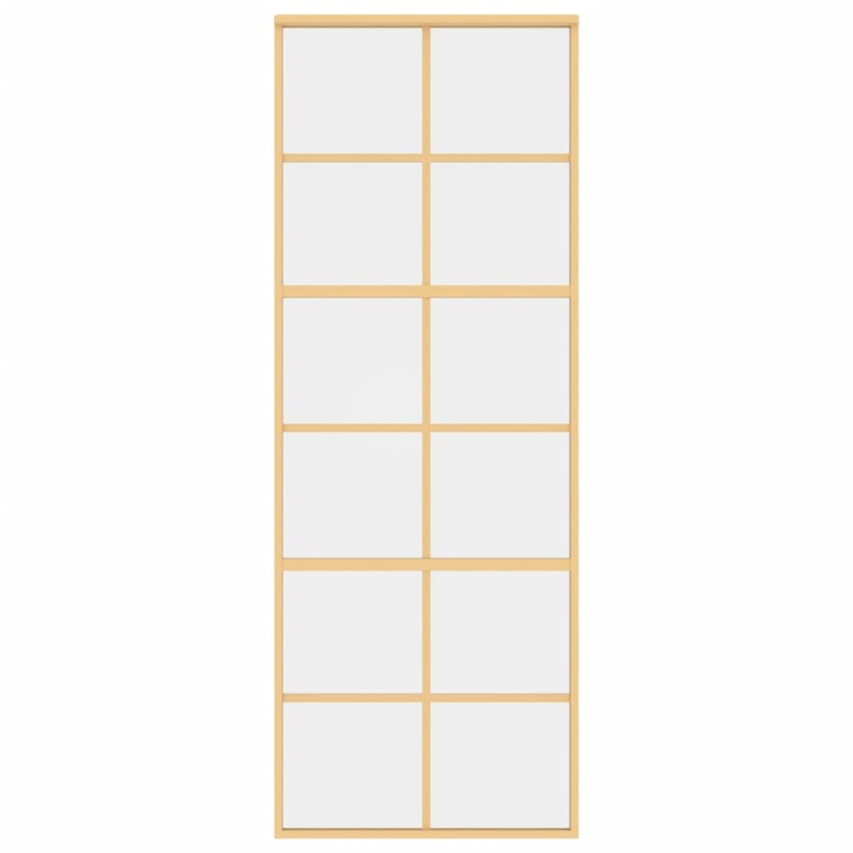 Puerta corredera dorada de vidrio ESG transparente y