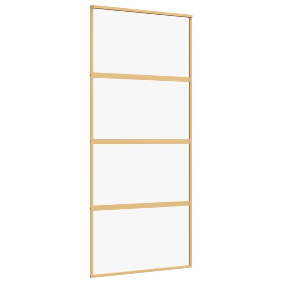 Puerta corredera dorada de vidrio ESG transparente y
