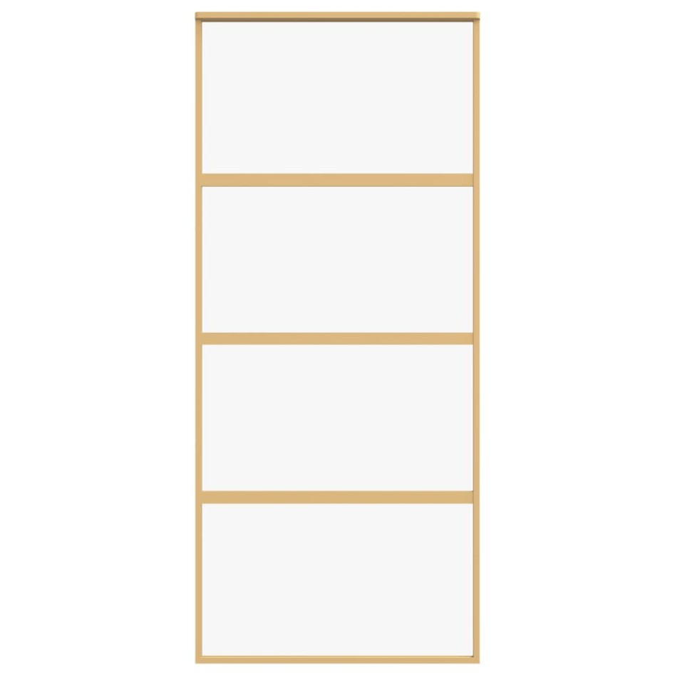 Puerta corredera dorada de vidrio ESG transparente y