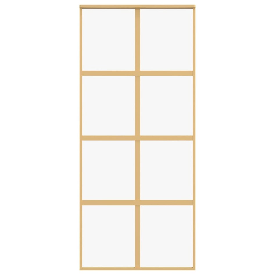 Puerta corredera dorada de vidrio ESG transparente y