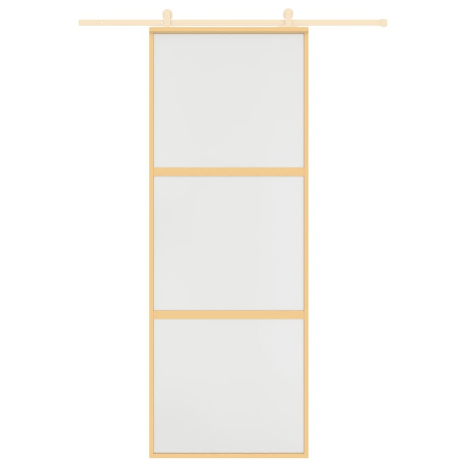 Puerta corredera dorada vidrio ESG esmerilado aluminio