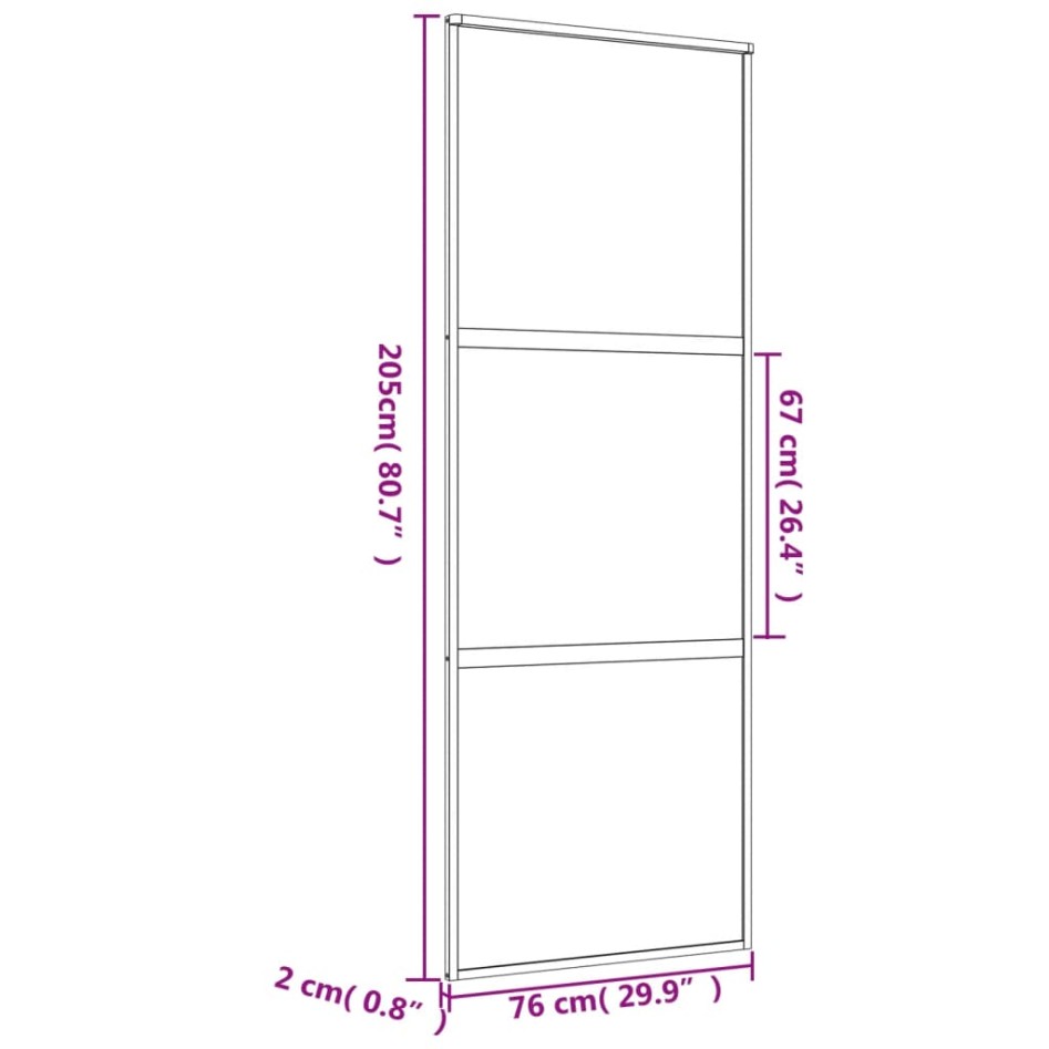 Puerta corredera dorada vidrio ESG esmerilado aluminio