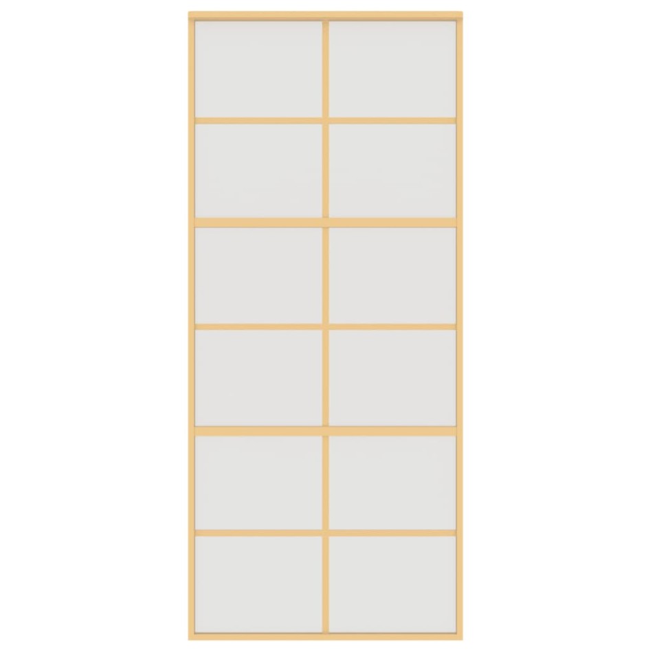 Puerta corredera dorada vidrio ESG esmerilado aluminio