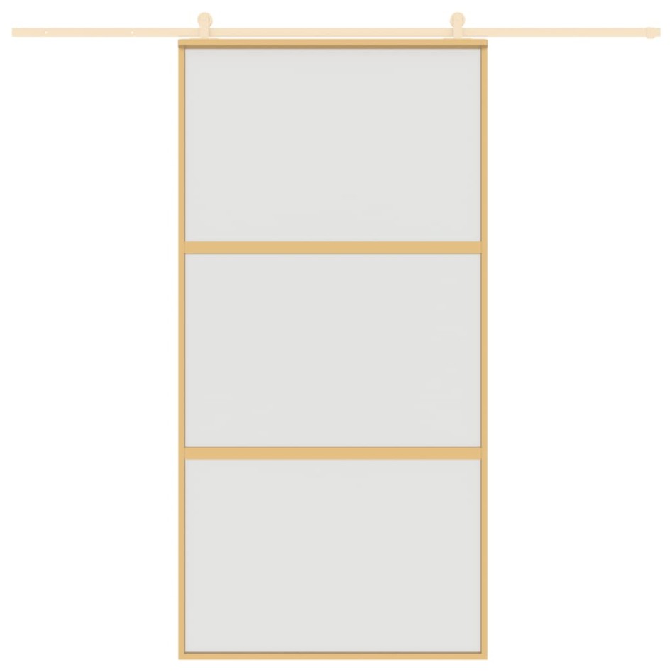 Puerta corredera dorada de vidrio ESG esmerilado y