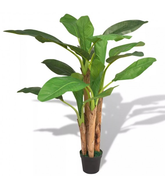Árbol bananero artificial con macetero 175 cm verde