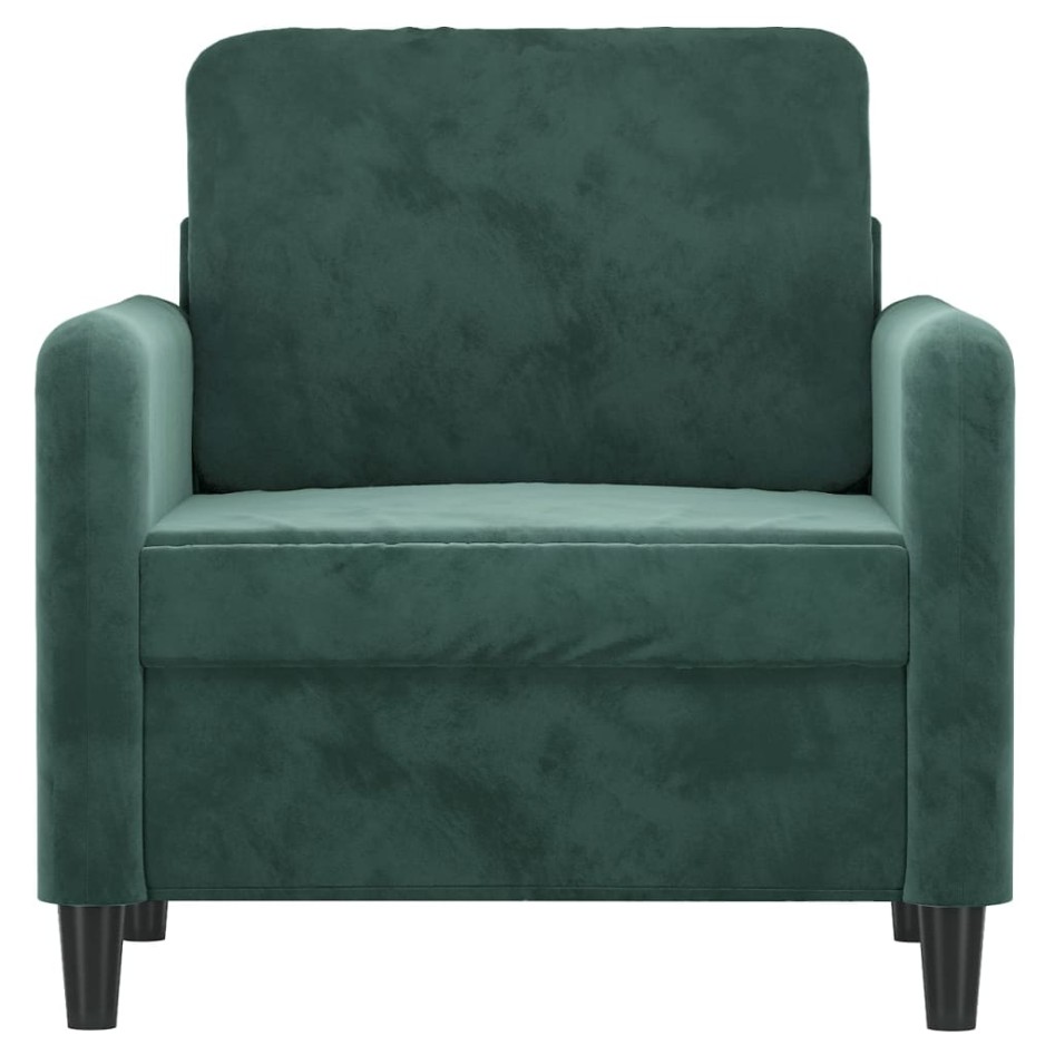 Sillón de terciopelo verde oscuro 60