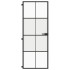 Puerta interior delgada negra vidrio y aluminio 76x201,5