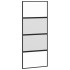 Puerta corredera vidrio templado y aluminio negra 90x205