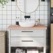 Encimera de baño madera maciza de haya 100x60x4 cm