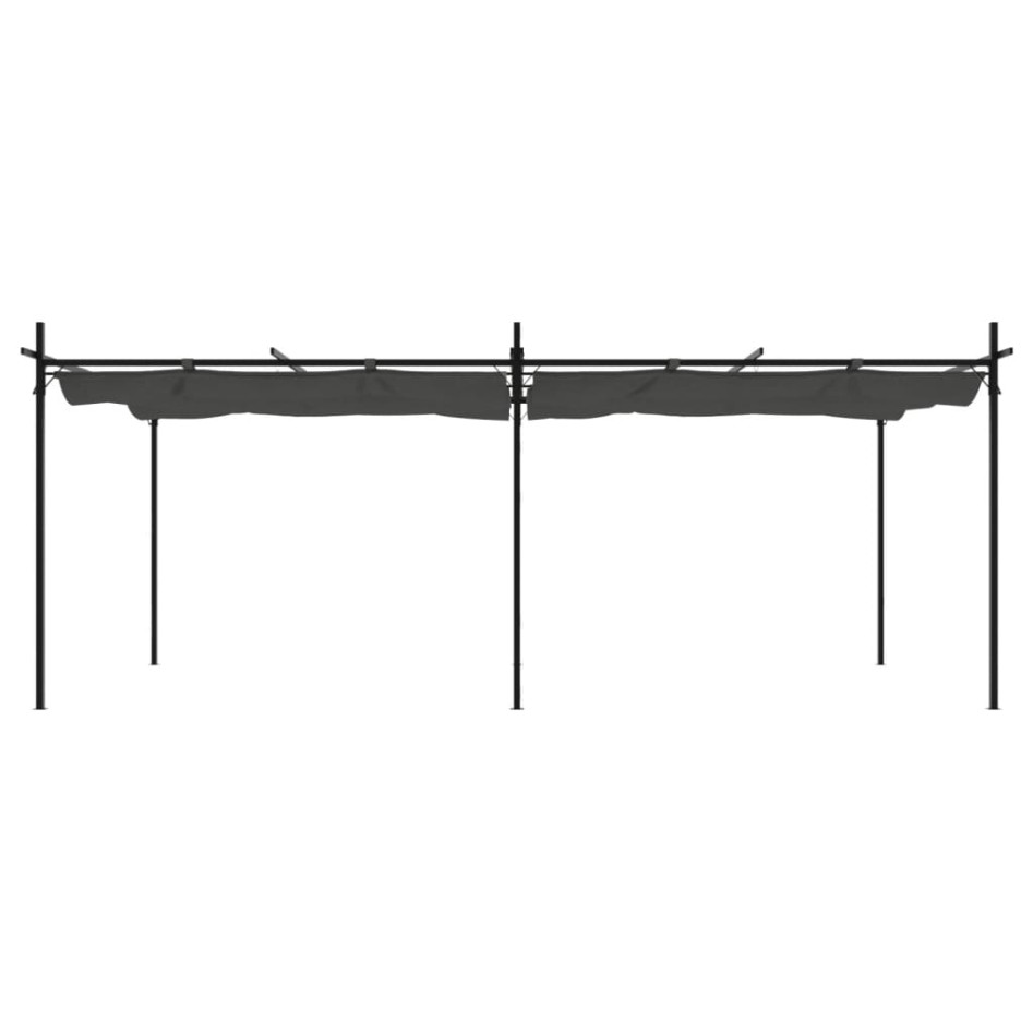 Pérgola con cubierta retráctil gris antracita 589x292x230