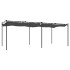 Pérgola con cubierta retráctil gris antracita 589x292x230