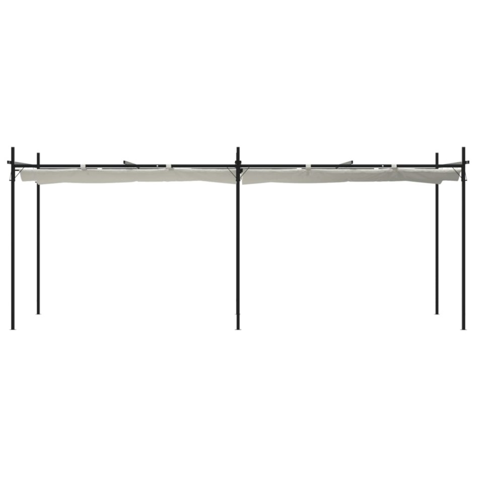 Pérgola con cubierta retráctil color crema 589x292x230