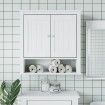 Mueble de pared baño BERG madera maciza blanco 69,5x27x71,5 cm