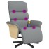 Sillón reclinable de masaje con reposapiés tela gris