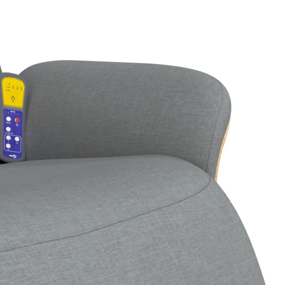 Sillón reclinable de masaje con reposapiés tela gris