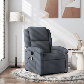 Sillón de masaje reclinable de terciopelo gris