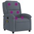 Sillón de masaje reclinable de terciopelo gris