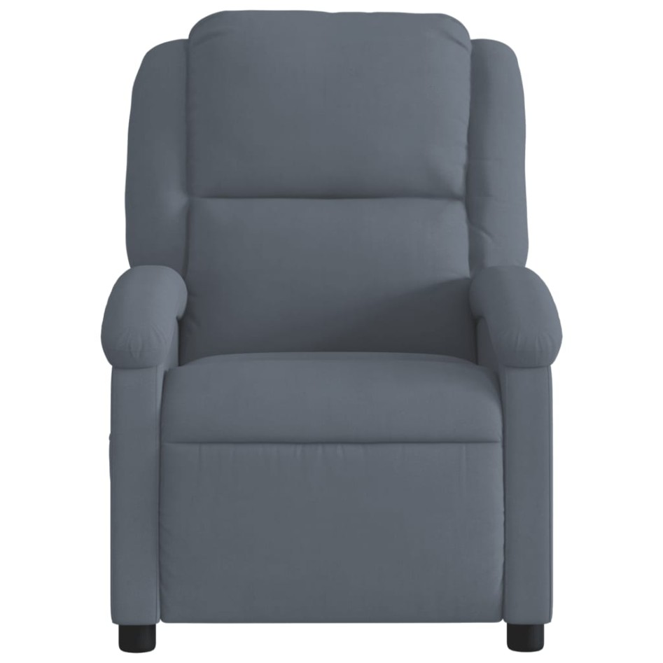 Sillón de masaje reclinable de terciopelo gris