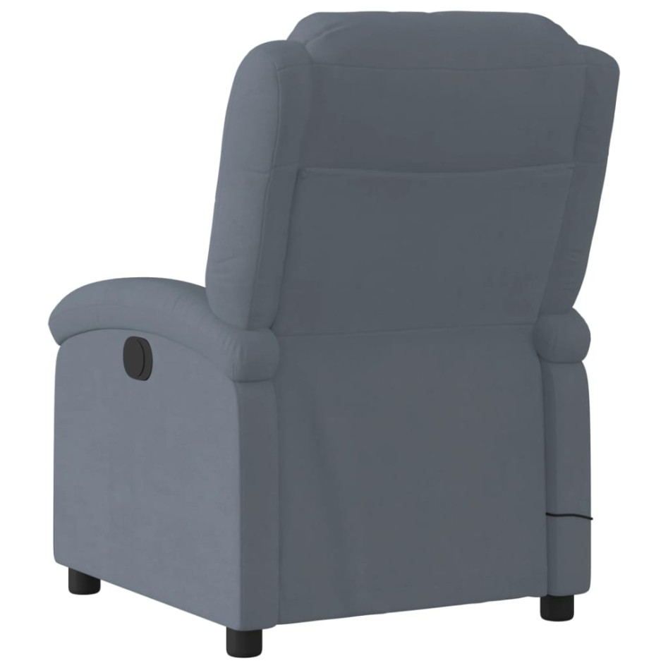 Sillón de masaje reclinable de terciopelo gris