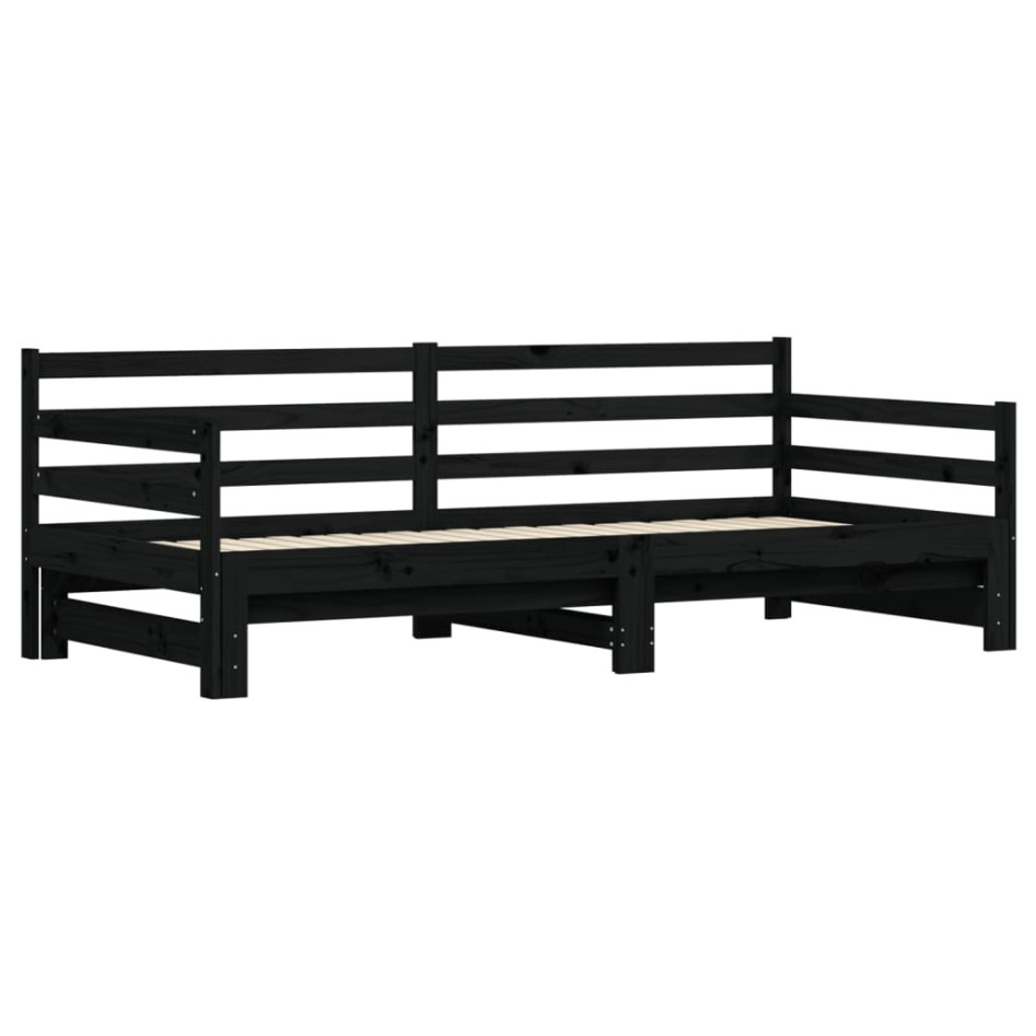 Sofá cama nido madera maciza de pino negro 80x200