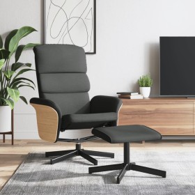 Sillón reclinable con reposapiés tela gris