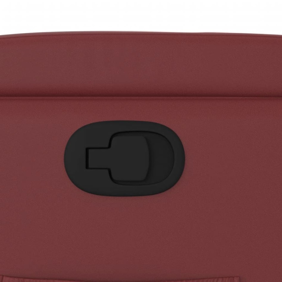 Sillón reclinable de cuero sintético rojo