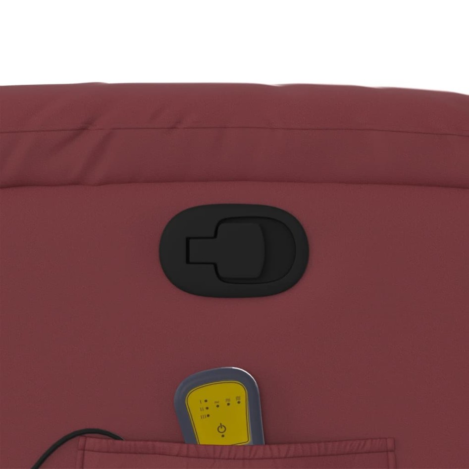 Sillón de masaje reclinable cuero sintético rojo