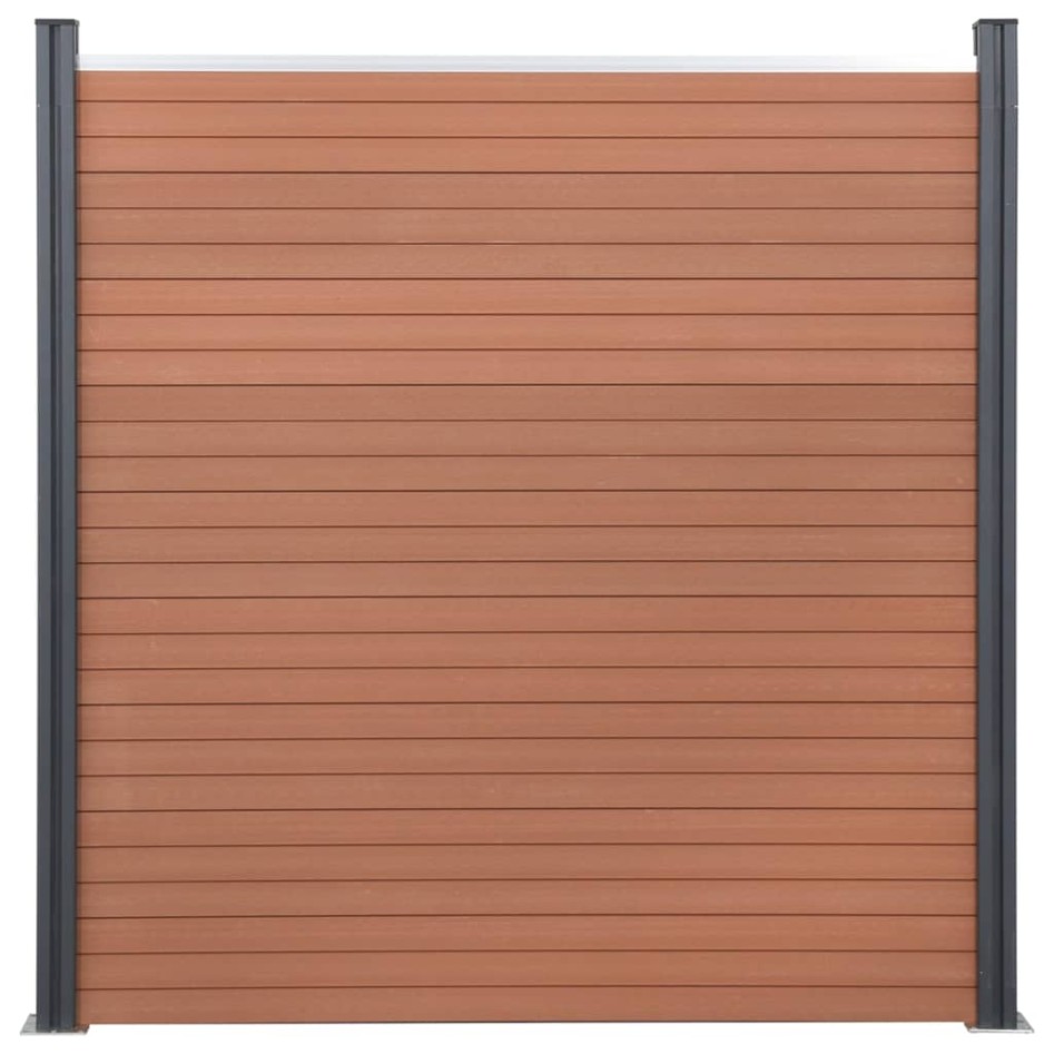 Juego de paneles de valla WPC marrón 180x186