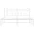 Estructura de cama con cabecero metal blanca 160x200