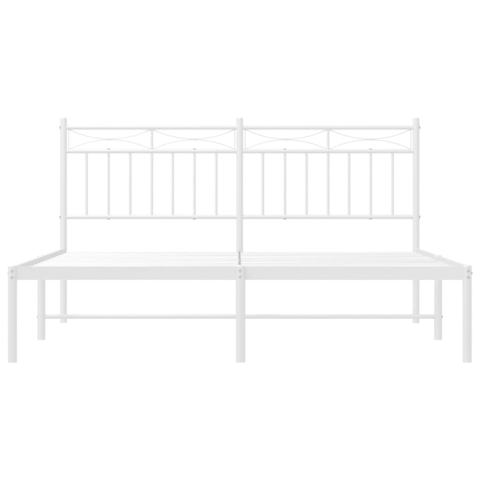 Estructura de cama con cabecero metal blanca 160x200