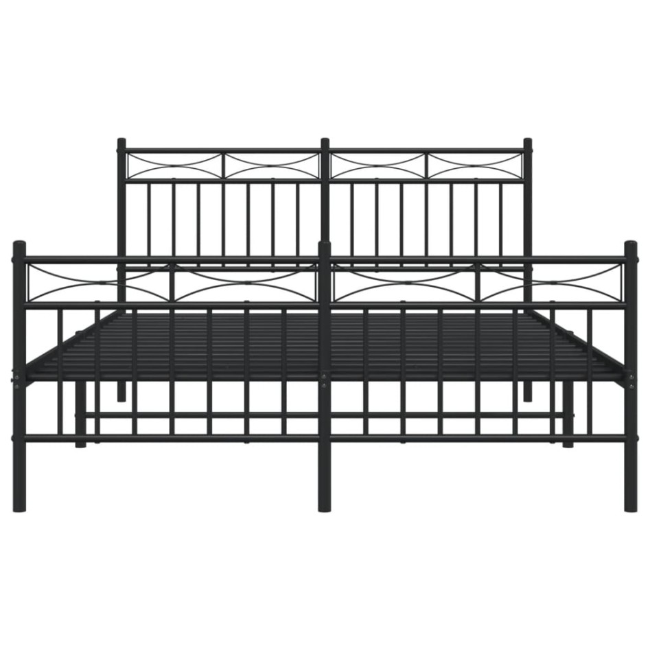 Estructura de cama cabecero y estribo metal negro 135x190