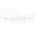 Estructura cama metal con cabecero y estribo blanco 135x190