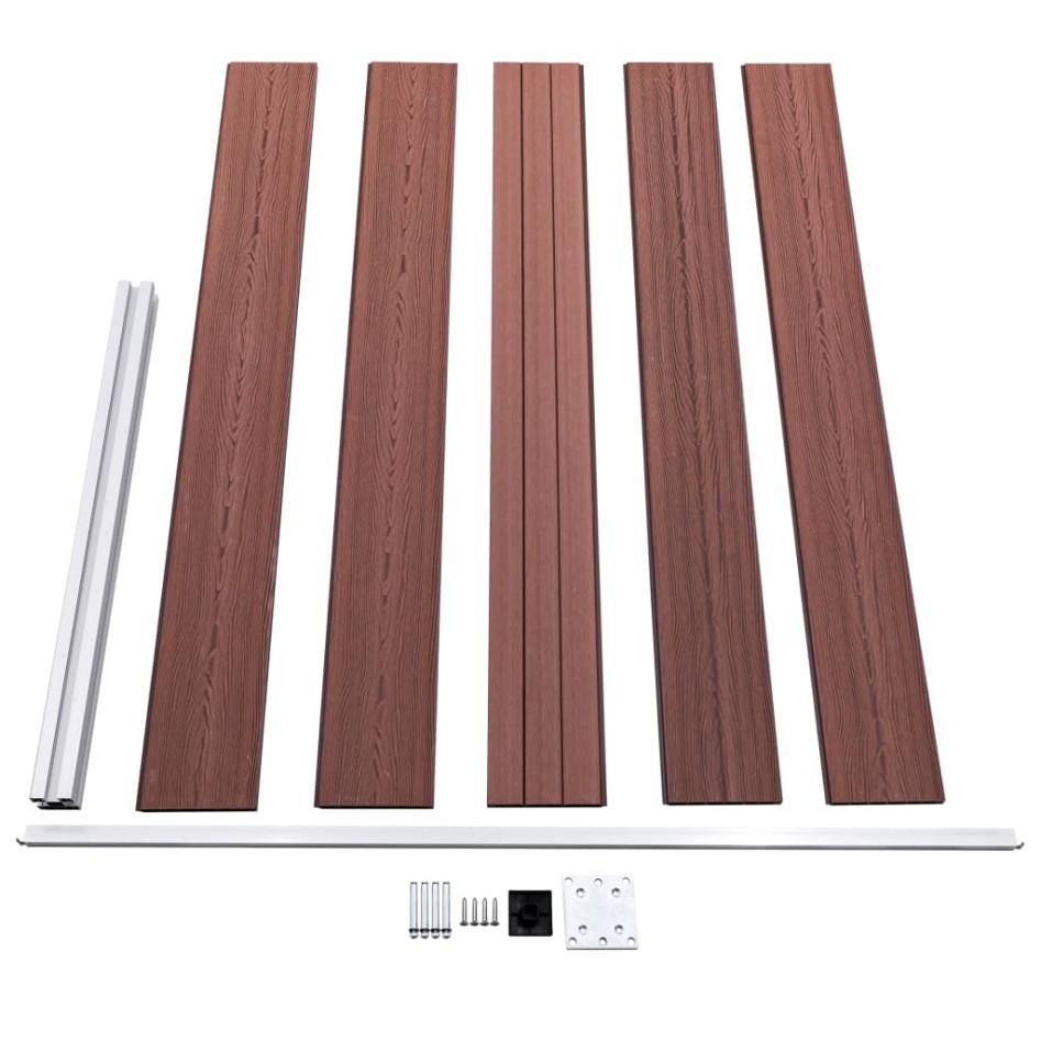 Valla de jardín de WPC marrón 175x105