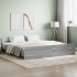 Estructura de cama con cabecero piecero gris Sonoma 200x200