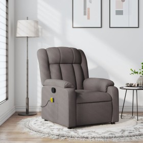 Sillón de masaje reclinable de tela gris