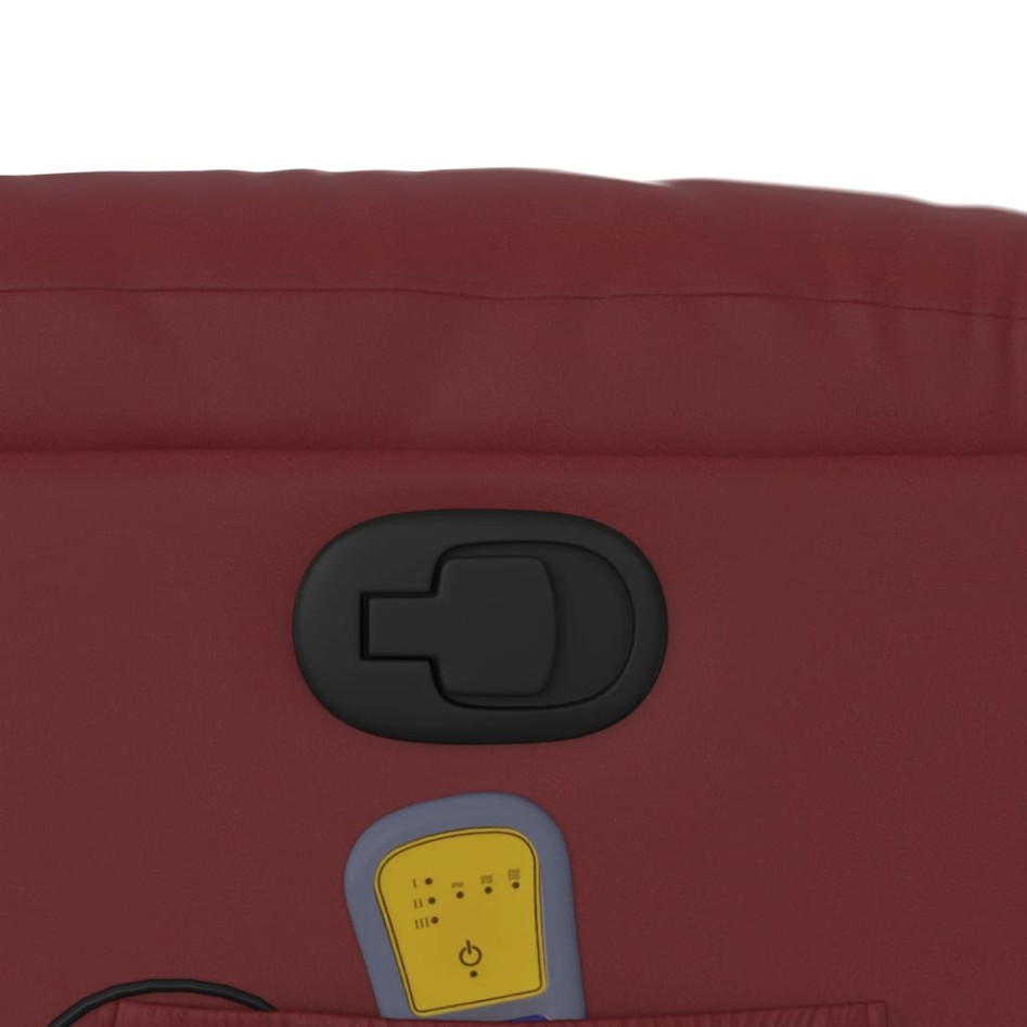Sillón de masaje reclinable cuero sintético rojo