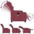 Sillón de masaje reclinable de tela color vino