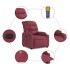 Sillón de masaje reclinable de tela color vino