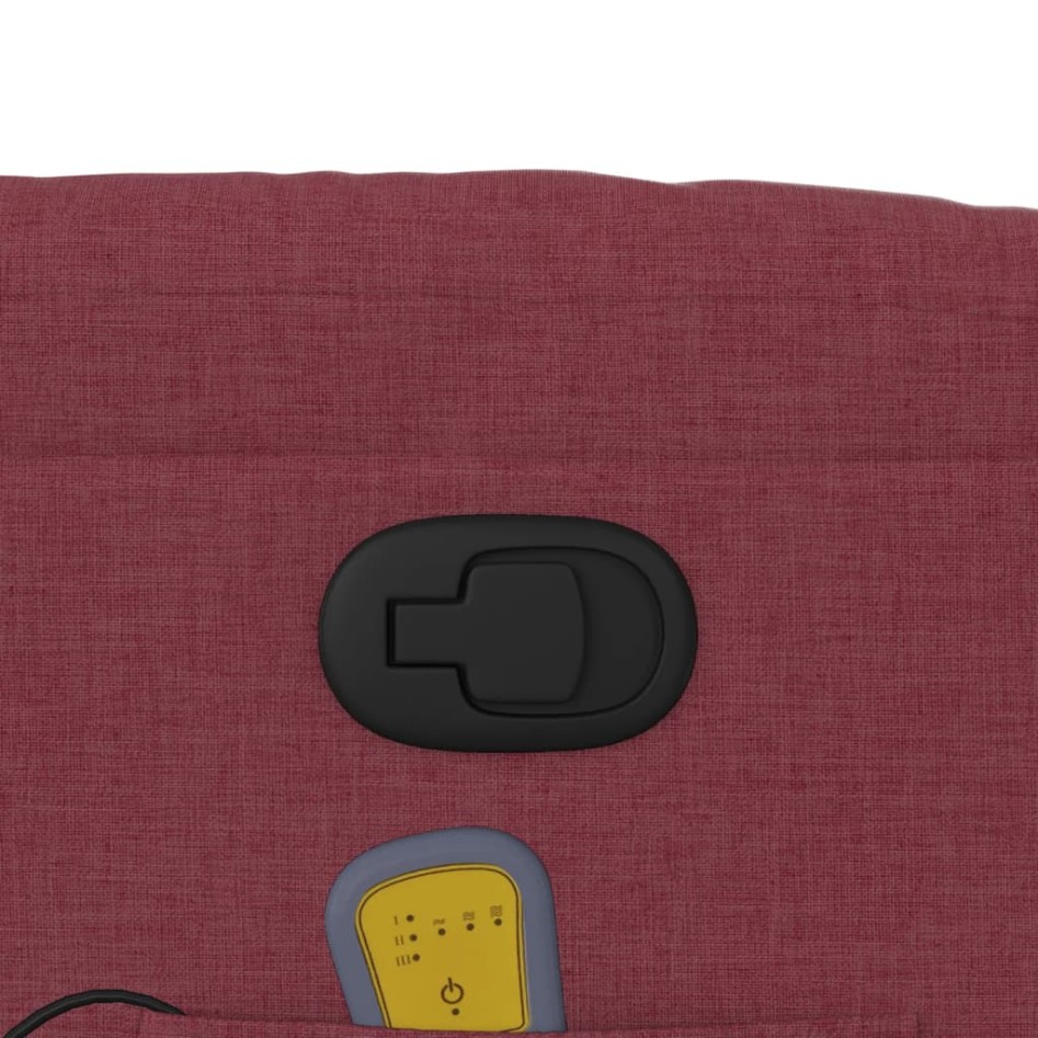 Sillón de masaje reclinable de tela color vino